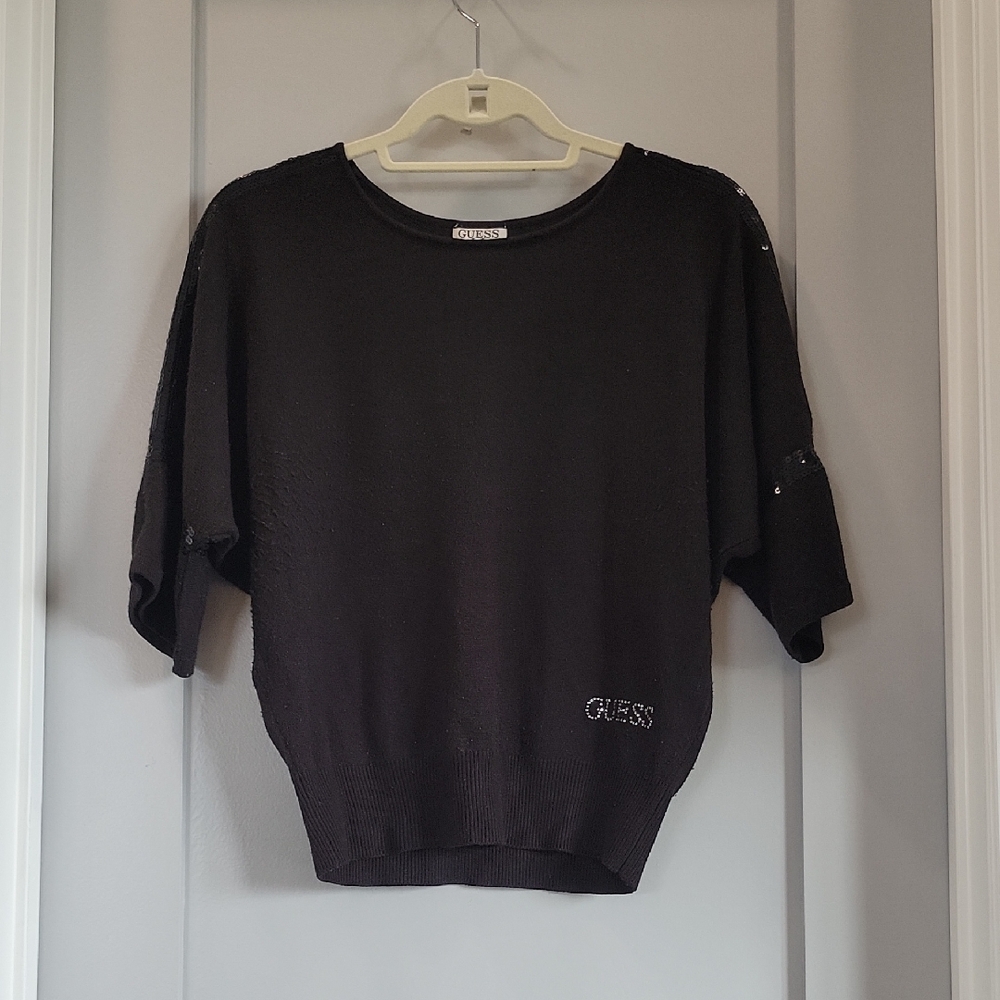 GUESS Black Crew Neck Sweater
